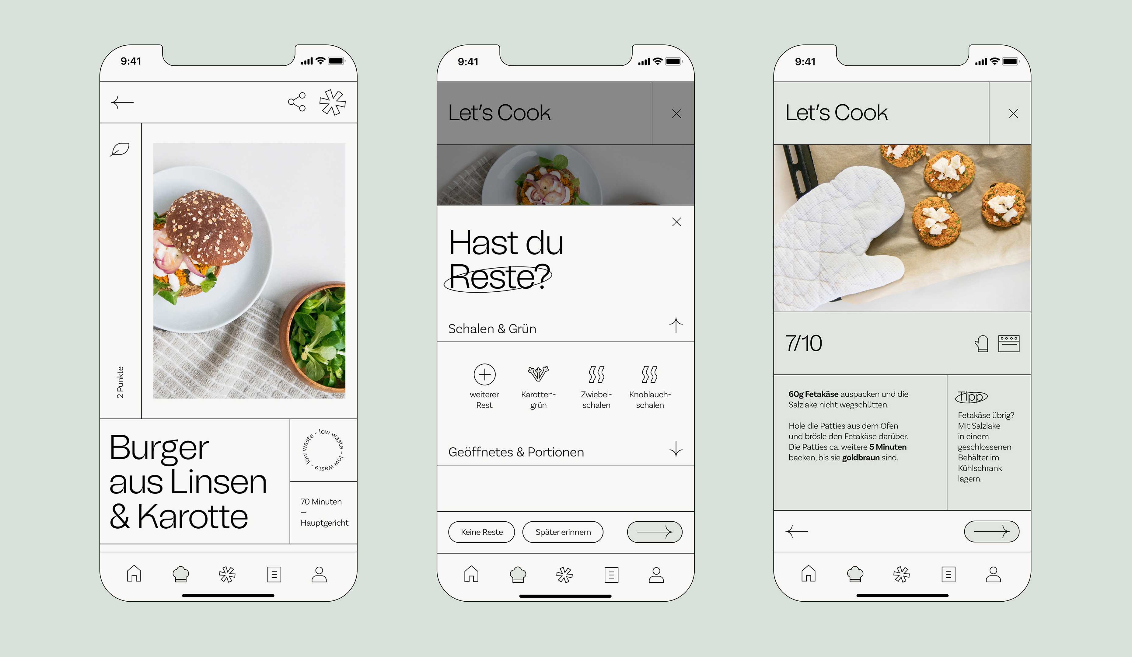 odds&ends: Mobile application screens cooking